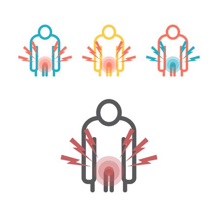 Prostatitis line icon. Vector signs for web graphicsのイラスト素材
