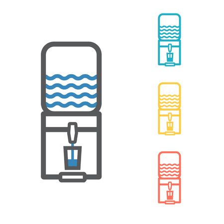 The water package with pump line icon. Vector signs for web graphics.のイラスト素材