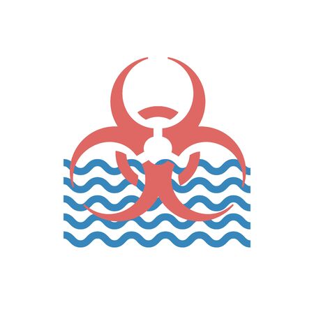 Water pollution line. Vector signs for web graphics.のイラスト素材