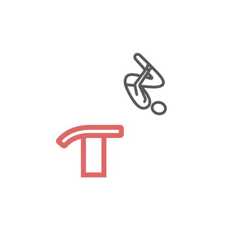 Artistic Gymnastics Vault Athletes Sportsman Games line iconのイラスト素材