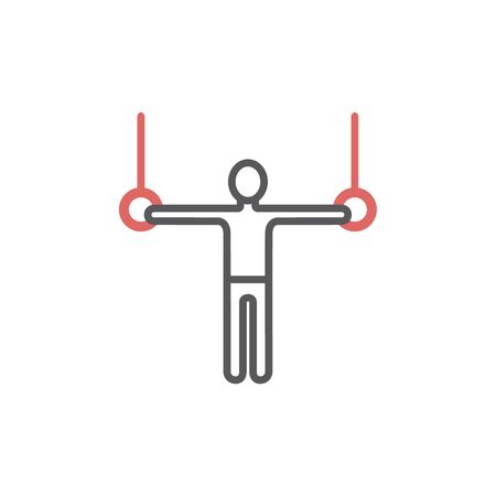 Gymnastic rings line icon, Vector signs for web graphics.のイラスト素材