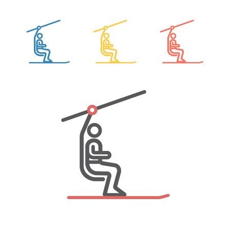 Ski Lift line icon. Vector signs for web graphicsのイラスト素材