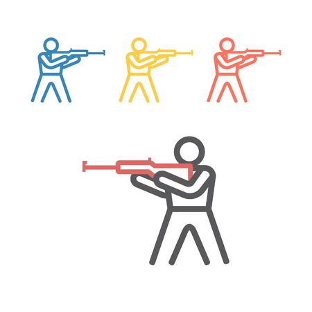 Biathlon line icon. Winter game. Vector signs for web graphicsのイラスト素材