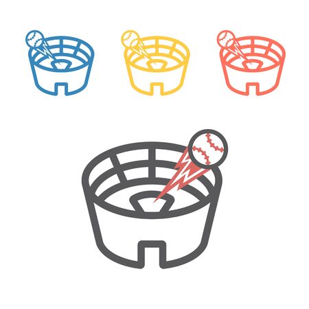 Baseball Stadium line icon. Vector sport signs for web graphics.のイラスト素材