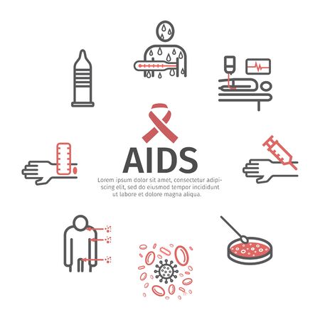 AIDS banner. Infographics. Vector signs for web graphics.のイラスト素材