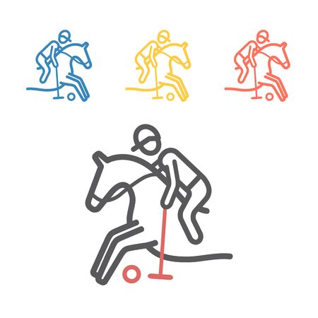 Polo player line icon. Vector signs for web graphics.のイラスト素材