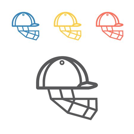 Cricket Helmet line icon. Vector sport signs for web graphics.のイラスト素材