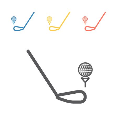 Golf Ball And Putter Icon. Vector signs for web graphics.のイラスト素材