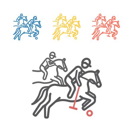 Polo player line icon. Vector signs for web graphics.のイラスト素材