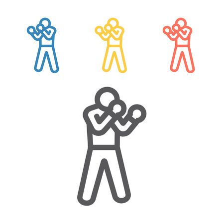 Boxer Line icon. Skiing. Vector signs for web graphicsのイラスト素材