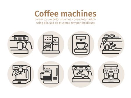 Coffee maker machine line icon. Vector sign for web graphicのイラスト素材
