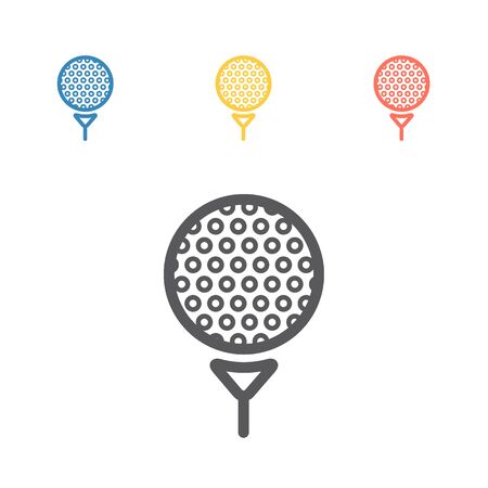 Vector Golf ball on tee. Vector signs for web graphicsのイラスト素材