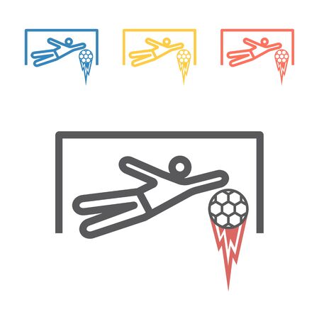 Goalkeeper line icon. Vector signs for web graphicsのイラスト素材
