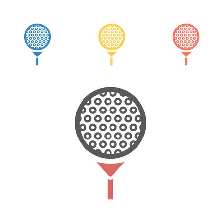 Vector Golf ball on tee. Vector signs for web graphicsのイラスト素材