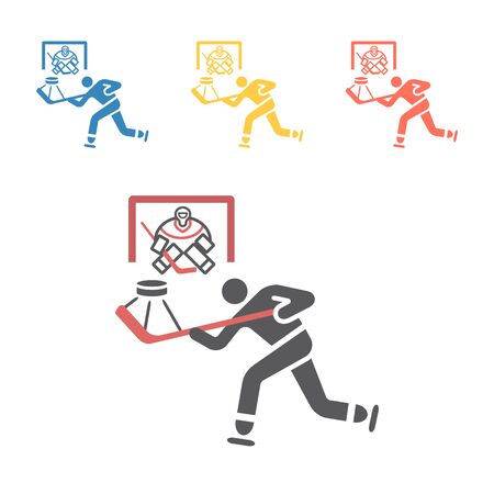 Hockey player icon. Vector signs for web graphicsのイラスト素材