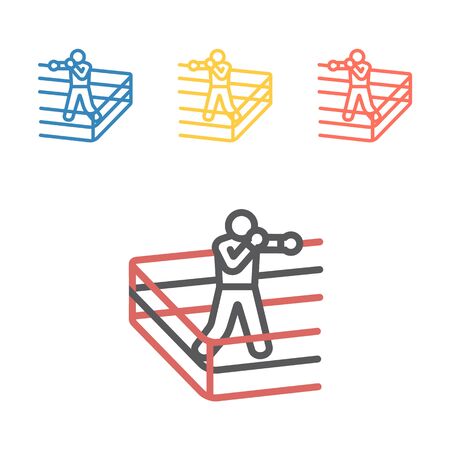 Boxer Line icon. Skiing. Vector signs for web graphicsのイラスト素材