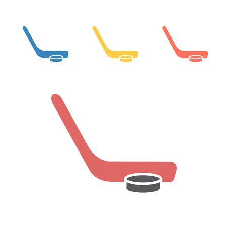 Hockey Stick And Puck icon. Vector signs for web graphics.のイラスト素材