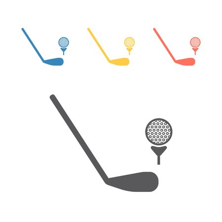 Golf Ball And Putter Icon. Vector signs for web graphics.のイラスト素材