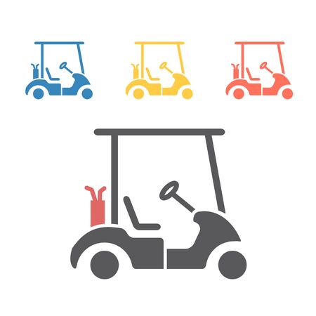 Golf car. Vector signs for web graphicsのイラスト素材