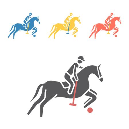 Polo player icon. Vector signs for web graphics.のイラスト素材