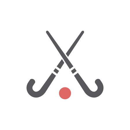 Field Hockey Sticks with ball icon. Vector signs for web graphicsのイラスト素材