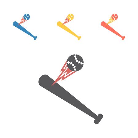 Baseball bat and ball icon. Vector signs for web graphics.のイラスト素材