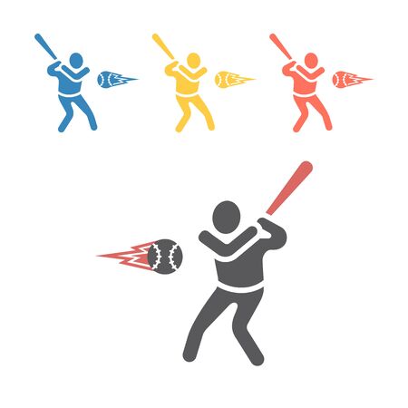 Baseball player icon. Vector sport signs for web graphics.のイラスト素材