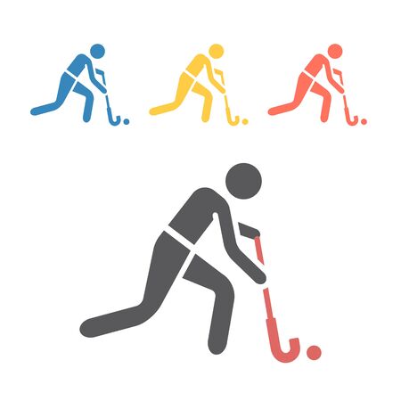 Field Hockey player icon. Vector signs for web graphicsのイラスト素材