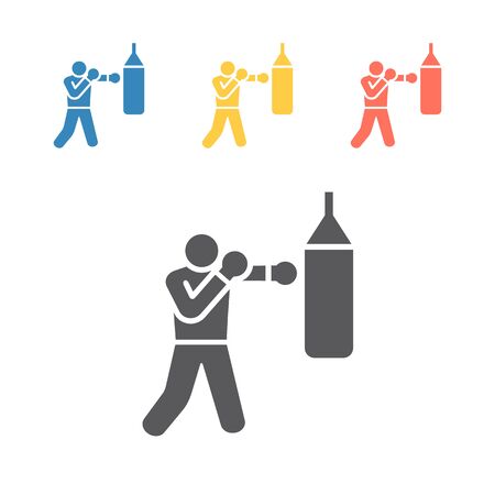 Boxer icon. Skiing. Vector signs for web graphicsのイラスト素材