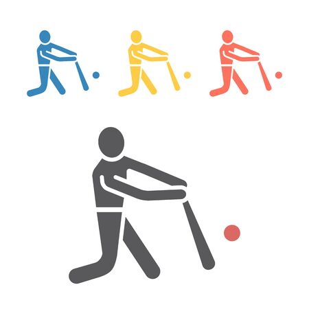 Baseball player icon. Vector sport signs for web graphics.のイラスト素材