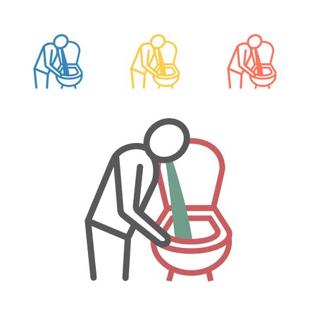 Vomiting line icon. Vector signs for web graphicsのイラスト素材