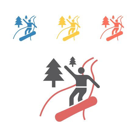 Snowboarder icon. Vector signs for web graphicsのイラスト素材
