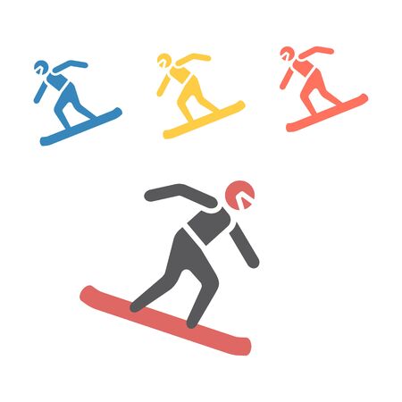 Snowboarder icon. Vector signs for web graphics.のイラスト素材