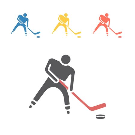Hockey player icon. Vector signs for web graphics.のイラスト素材