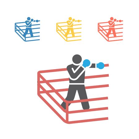 Boxer icon. Skiing. Vector signs for web graphicsのイラスト素材
