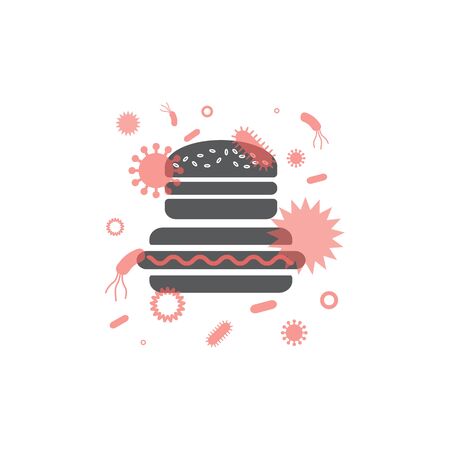 Food microbes icons. Vector signs for web graphicsのイラスト素材