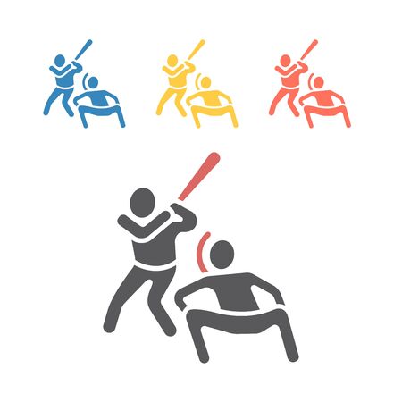 Baseball player icon. Vector sport signs for web graphics.のイラスト素材