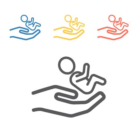 Adoption line icon. Vector signs for web graphicsのイラスト素材