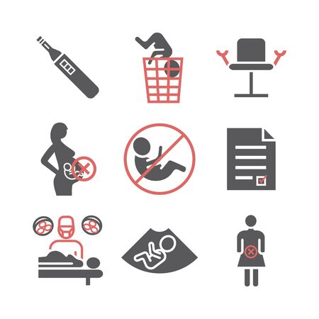 Abortion icons set. Vector signs for web graphics.のイラスト素材
