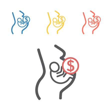 Surrogacy line icon. Vector signs for web graphics.のイラスト素材