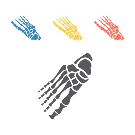 Bones of foot. Skeleton part. Vector signs for web graphics.のイラスト素材