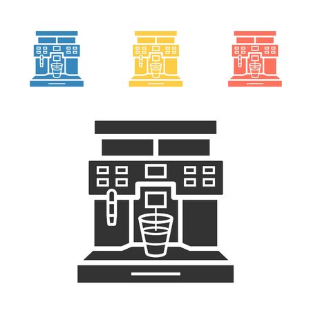Coffee maker machine icon flat. Simple vector symbol.のイラスト素材