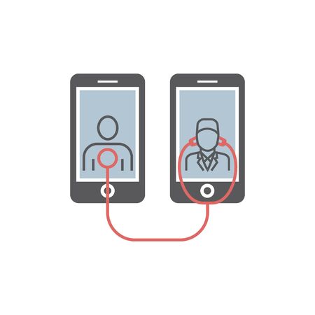 Online Doctor icon. Vector signs for web graphicsのイラスト素材
