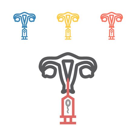 Artificial Insemination line icon. Vector signs for web graphics.のイラスト素材