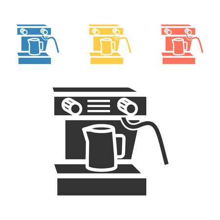 Coffee maker machine icon flat. Simple vector symbol.のイラスト素材