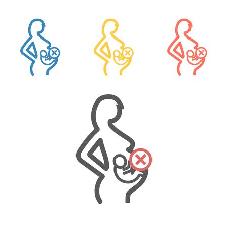 Abortion line icon. Vector signs for web graphics.のイラスト素材