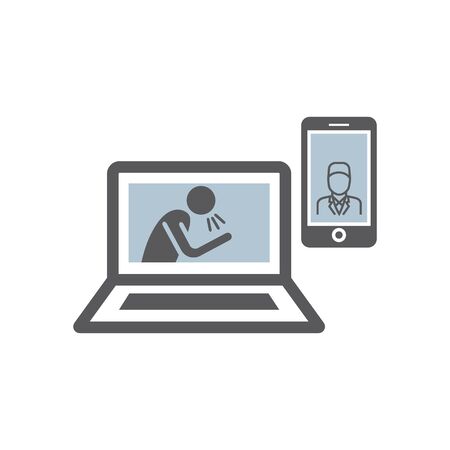Online Doctor icon. Vector signs for web graphicsのイラスト素材