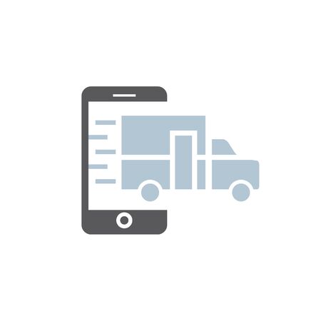 Mobile Delivery icon. Vector signs for web graphics.のイラスト素材