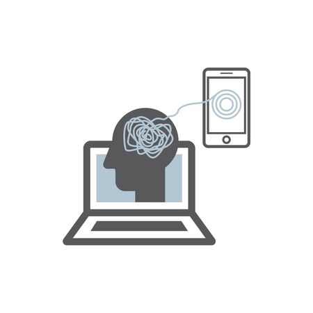 Psychology online concept icon. Psychotherapeutic session. Chat with psychologist. Vector sign for web graphic.のイラスト素材