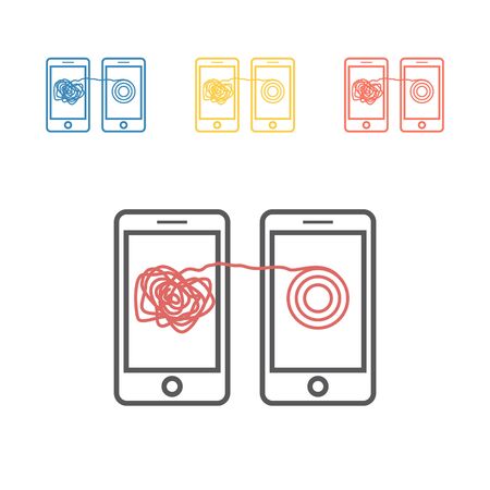 Psychology online concept icon. Psychotherapeutic session. Chat with psychologist. Vector sign for web graphic.のイラスト素材